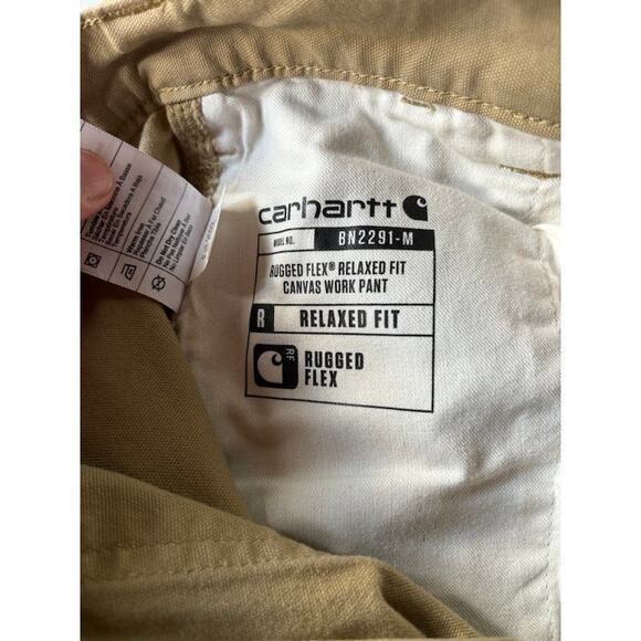 Carhartt work pants tan relaxed fit rugged flex sz 36 x 30 workwear brown - Picture 6 of 9